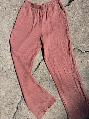Pink Rose Mauve Gauze Pull-On Pants